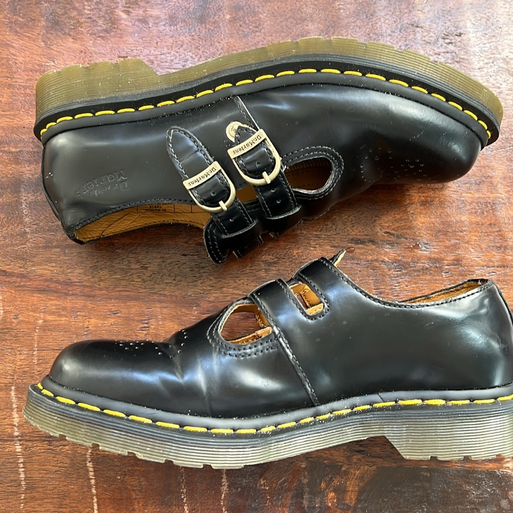 Dr. Martens Black Double-Strap Platform Mary Jane Shoes - Picture 6 of 11